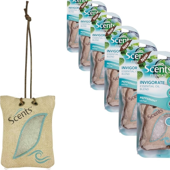 NWT 》3×《 SCENTS ESSENTIALS INVIGORATE ESSENTIAL OIL BLEND PEPPERMINT SACHETS! - Picture 7 of 11